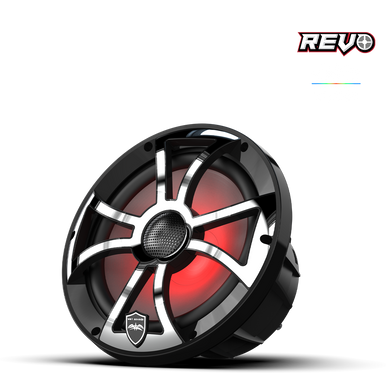 REVO 8 XS-B-SS V3 | REVO Series 8-inch High-Output Component Style Coaxial Speakers w/ XS-Black-Stainless Steel RGB Grilles - Image 2