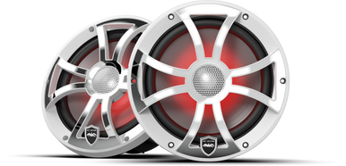 REVO 8 XS-W-SS V3 | REVO Series 8-inREVO Series 8-inch High-Output Component Style Coaxial Speakers w/ XS-White-Stainless Steel RGB Grille
