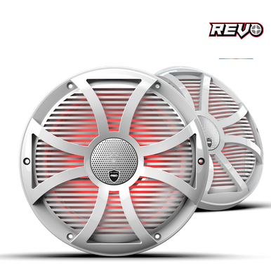 REVO CX-10 SW-W S2 | REVO Series 10-inch High-Output Component Style Coaxial Speakers w/ SW-White RGB Grilles - Image 2